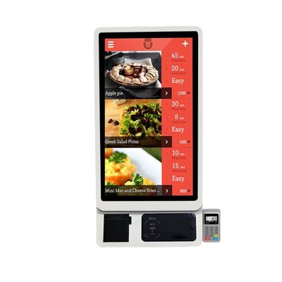 Selfservice kiosk 32 inch Touchscreen met 80mm printer QR barcode scanner
