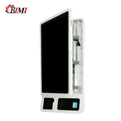 Selfservice kiosk 32 inch Touchscreen met 80mm printer QR barcode scanner
