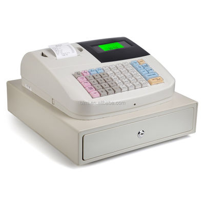 Wit draagbaar kassaapparaat met ingebouwde 58 mm-printer en kassa-software