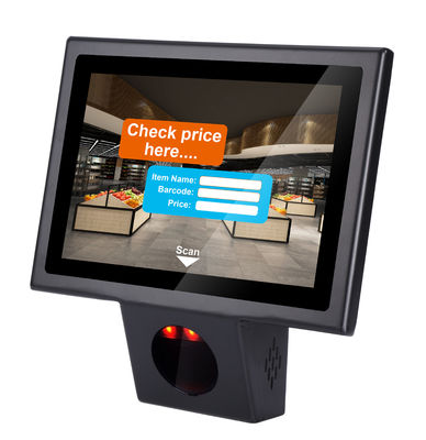 Modieuze 10,1 inch Android OS POE zelfcontroleerbare kiosk voor supermarkt ROHS gecertificeerd