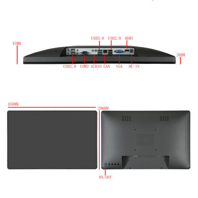 Donkergrijze 19 inch Point of Sale Touch All in One POS Terminal POS Systems met prestaties