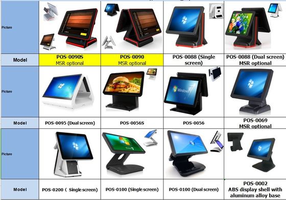 15 inch POS Voor Restaurant Kleding Winkels Boeken Winkels Wit/Zwart J1800/J1900/I5 CPU