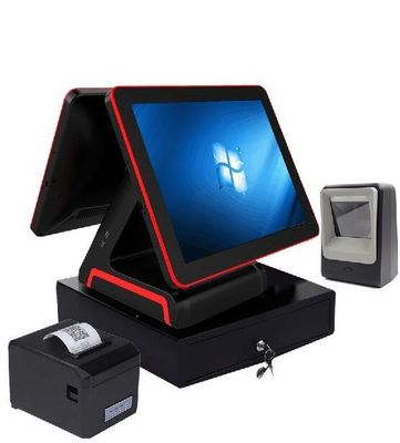 B2B-transacties met een 15 inch POS-systeem met dubbel aanraakscherm en display